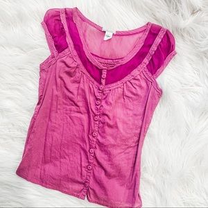 [Urban Outfitters] Fuchsia Button Down Top